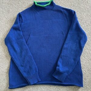 J Crew Blue Rollneck Sweater Mens sz XL